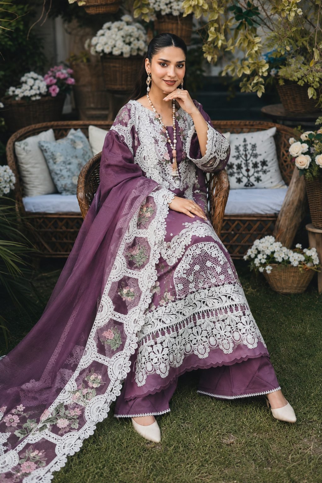 ELAF Premium Chikankari Lawn Collection – 3 Piece Unstitched Suit - Image 5