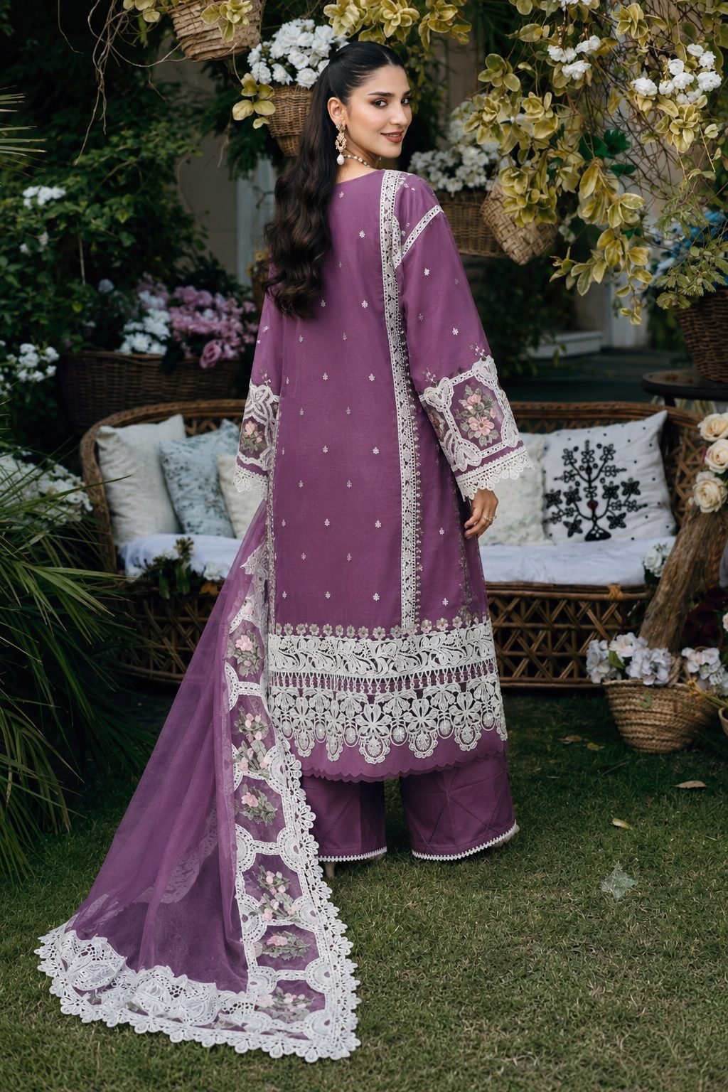 ELAF Premium Chikankari Lawn Collection – 3 Piece Unstitched Suit - Image 4