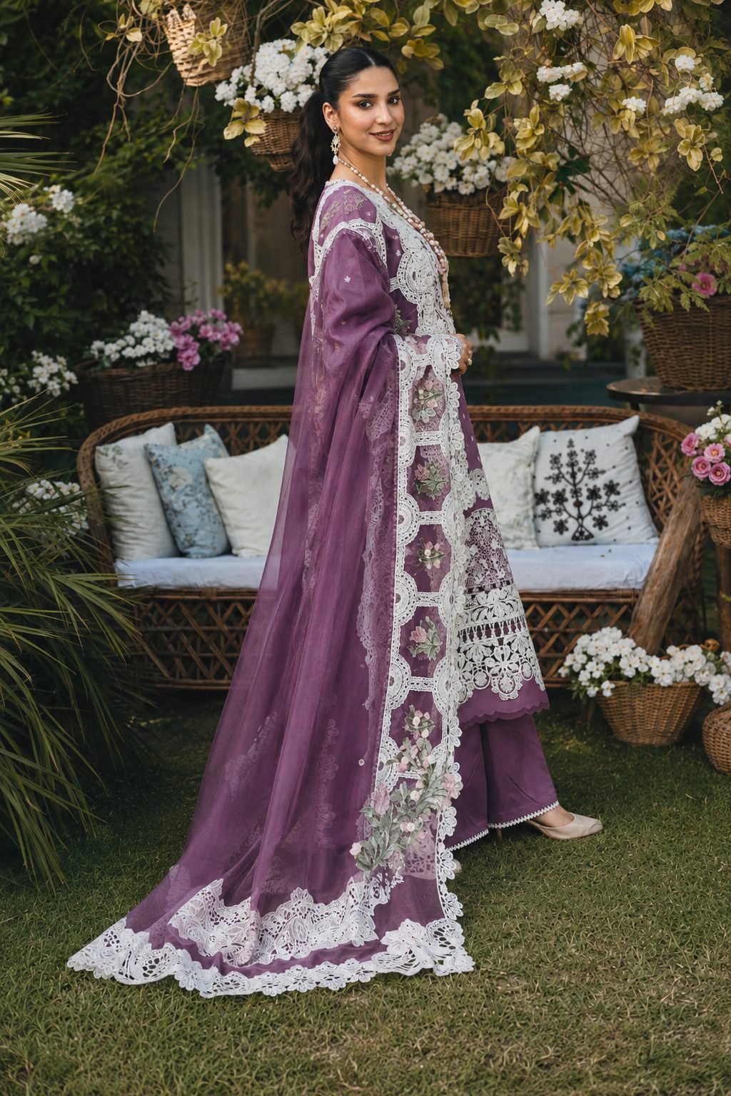 ELAF Premium Chikankari Lawn Collection – 3 Piece Unstitched Suit - Image 3