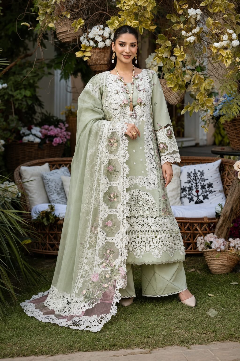 ELAF Premium Chikankari Lawn Collection – 3 Piece Unstitched Suit