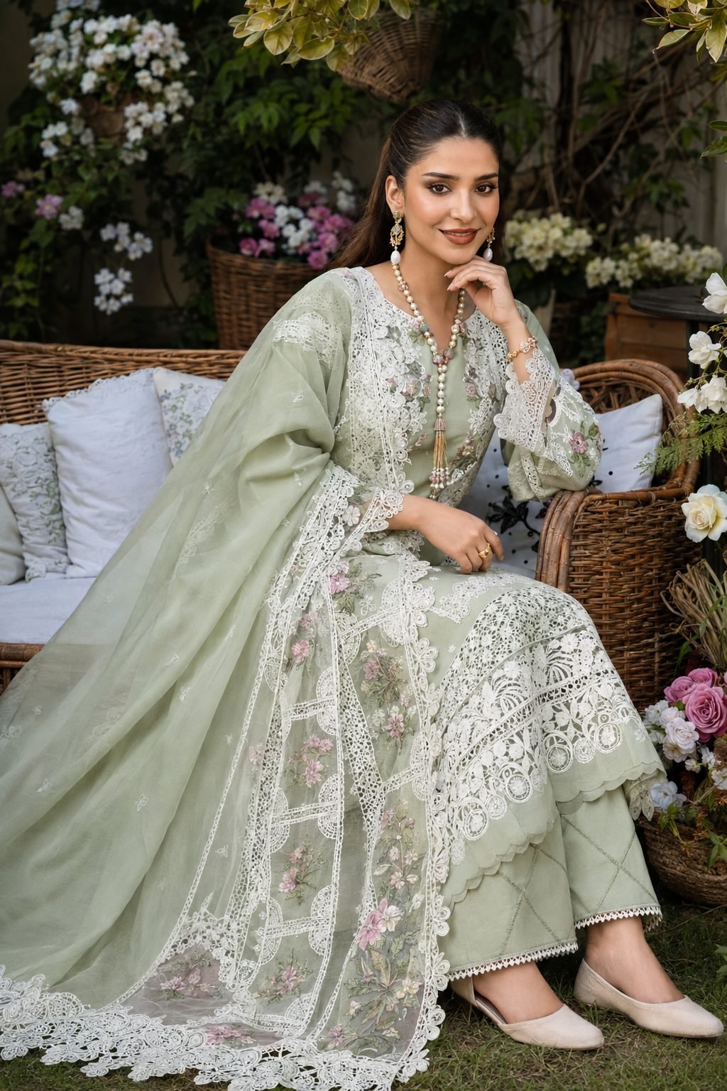 ELAF Premium Chikankari Lawn Collection – 3 Piece Unstitched Suit - Image 5