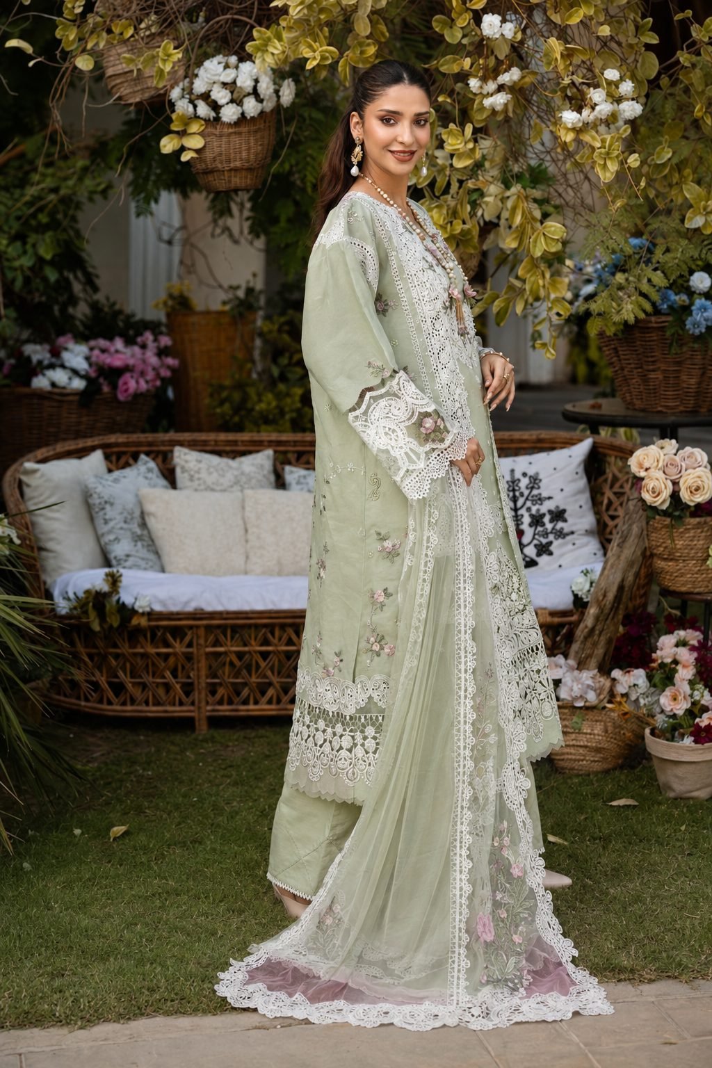 ELAF Premium Chikankari Lawn Collection – 3 Piece Unstitched Suit - Image 3