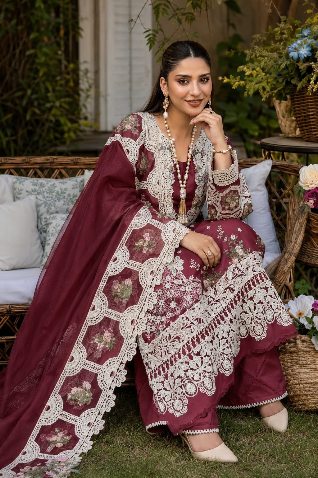 ELAF Premium Chikankari Lawn Collection – 3 Piece Unstitched Suit - Image 5