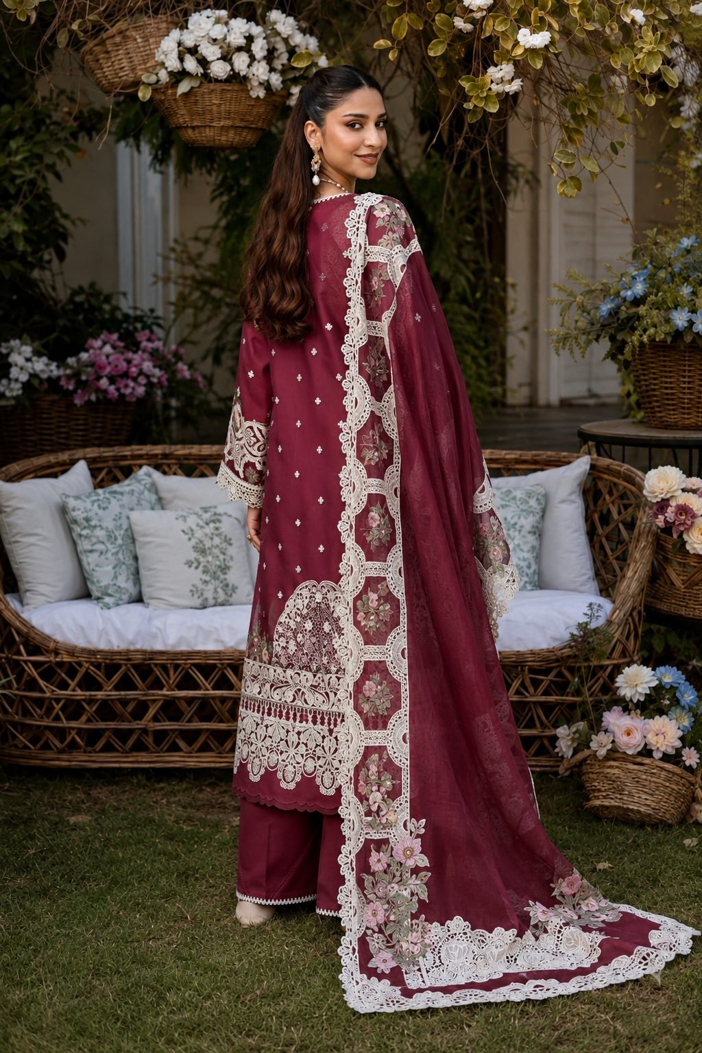 ELAF Premium Chikankari Lawn Collection – 3 Piece Unstitched Suit - Image 4