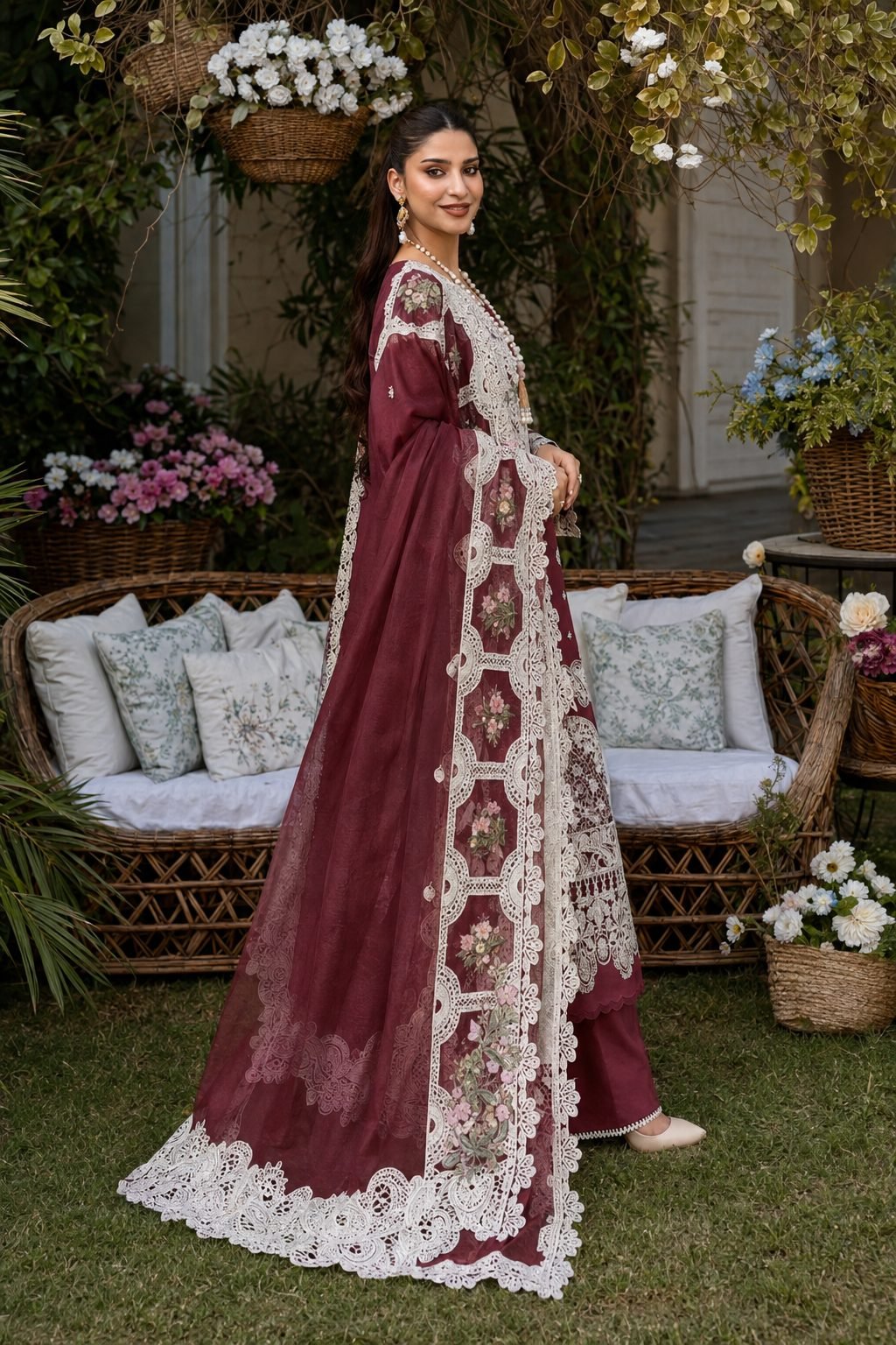 ELAF Premium Chikankari Lawn Collection – 3 Piece Unstitched Suit - Image 3