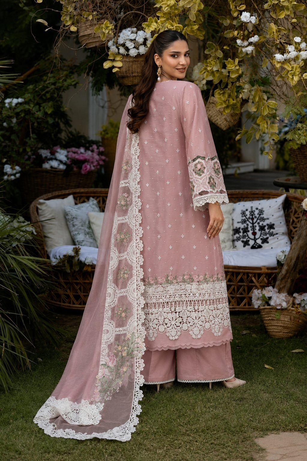 ELAF Premium Chikankari Lawn Collection – 3 Piece Unstitched Suit - Image 5