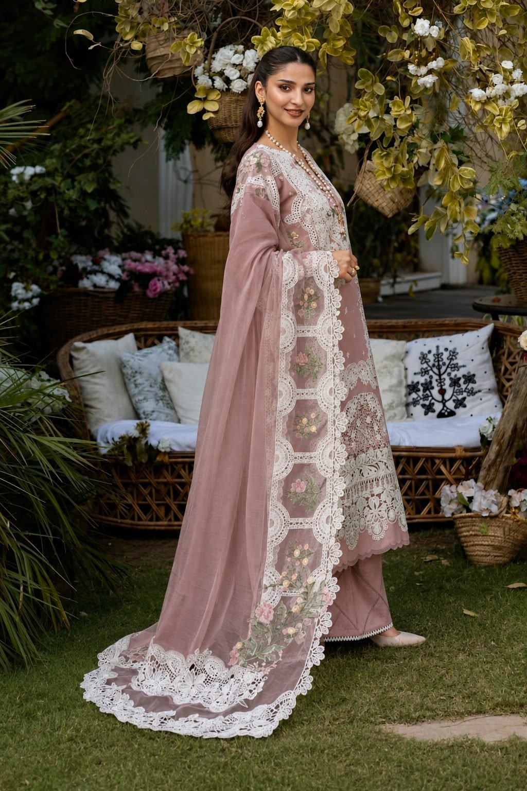 ELAF Premium Chikankari Lawn Collection – 3 Piece Unstitched Suit - Image 4