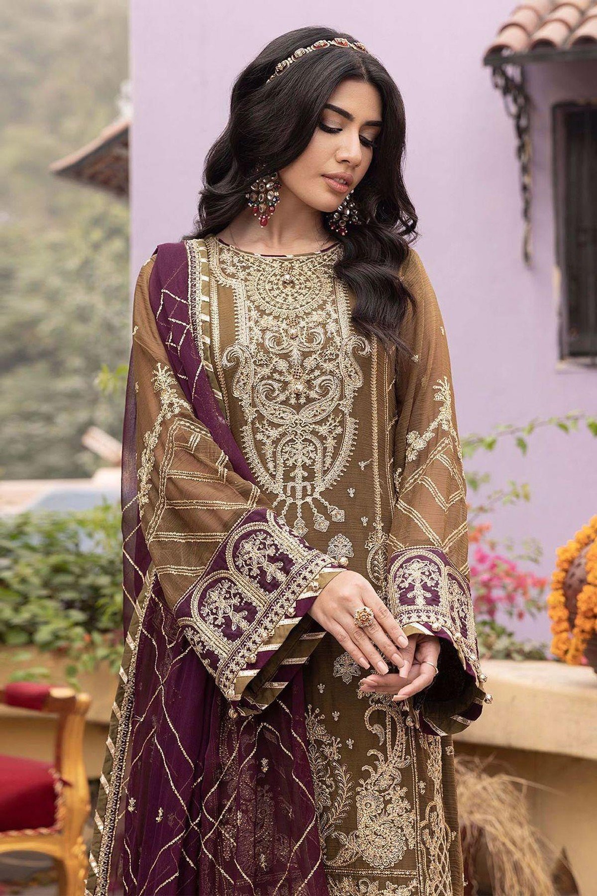 Adan Libas Rang-E-Mehfil Heavy Embroidered 3-Piece Suit - Image 3