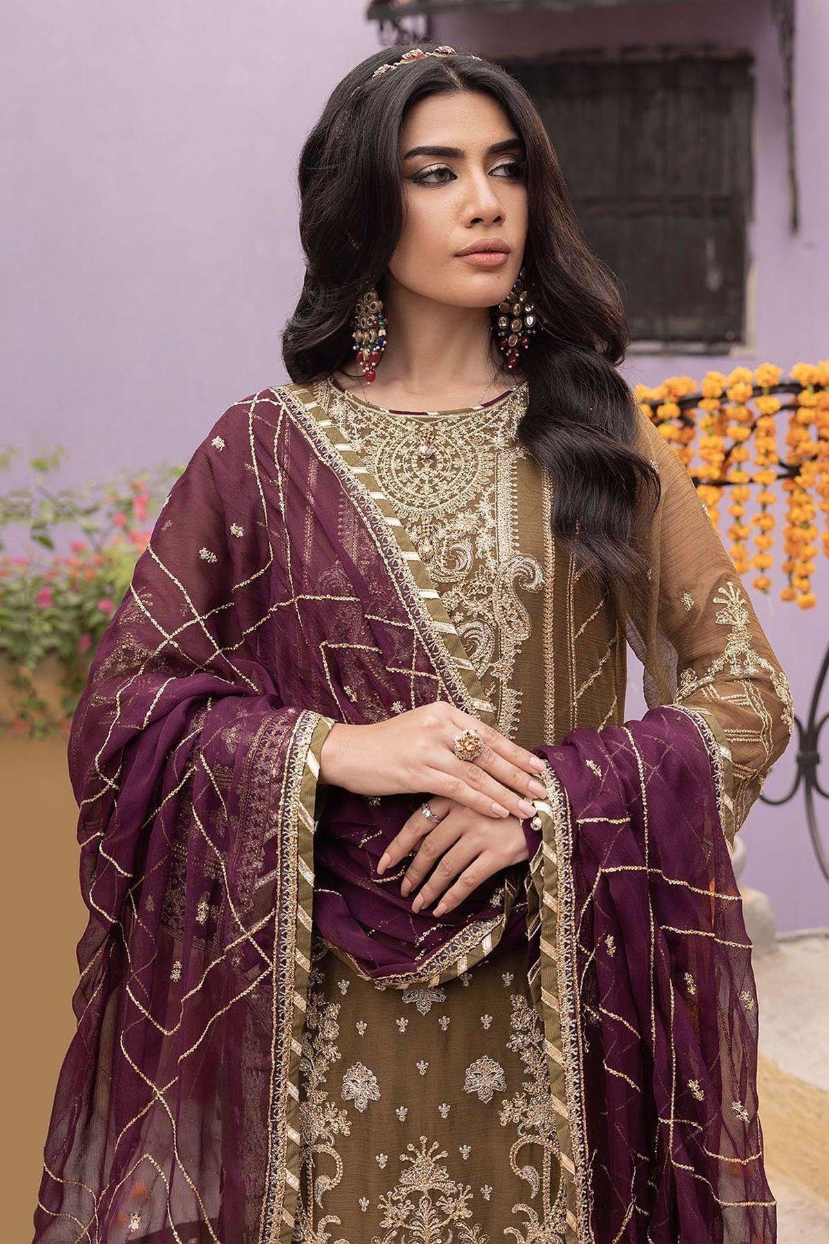 Adan Libas Rang-E-Mehfil Heavy Embroidered 3-Piece Suit - Image 2