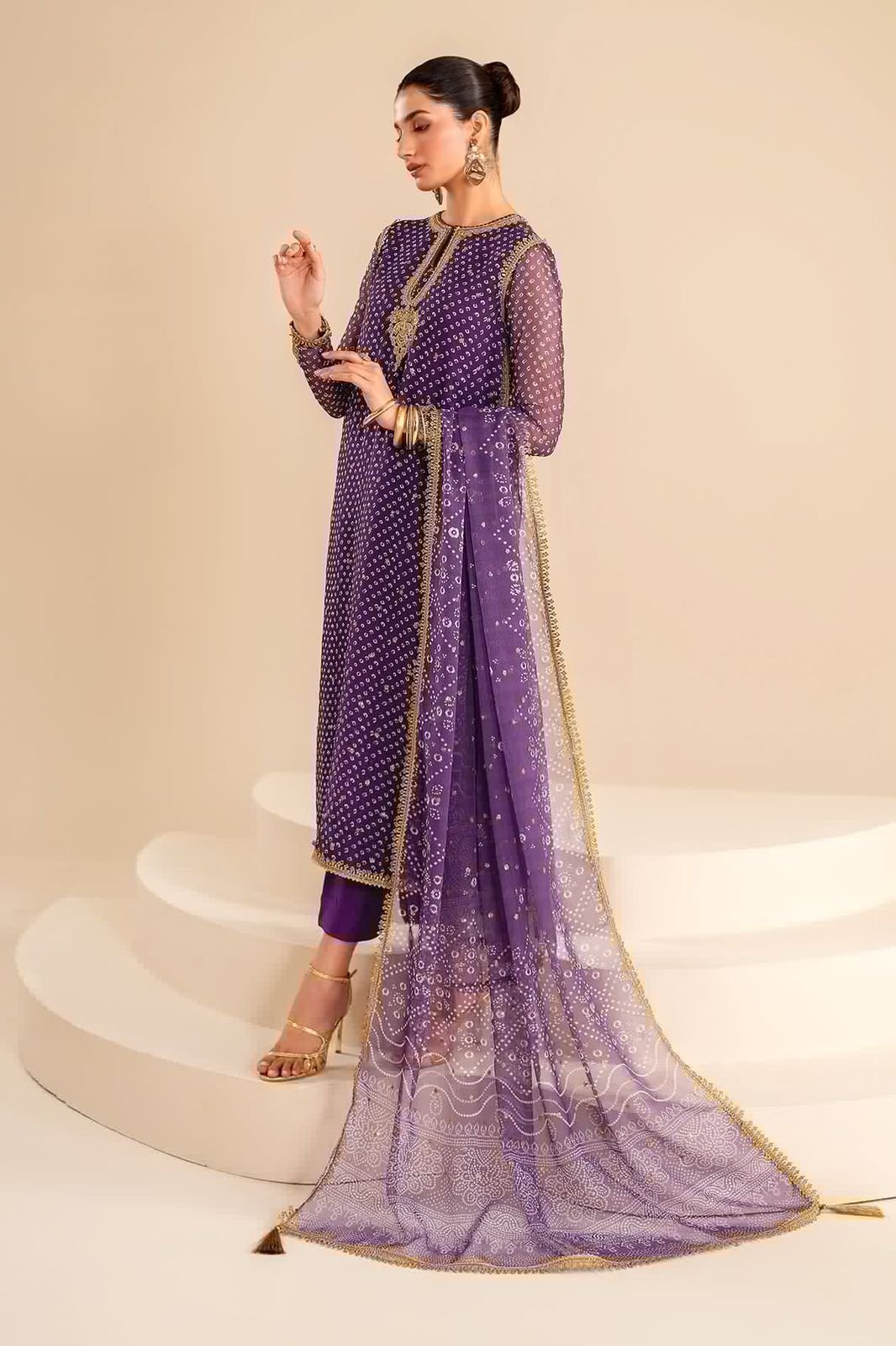 Baroque Embroidered Chiffon Collection - Image 3