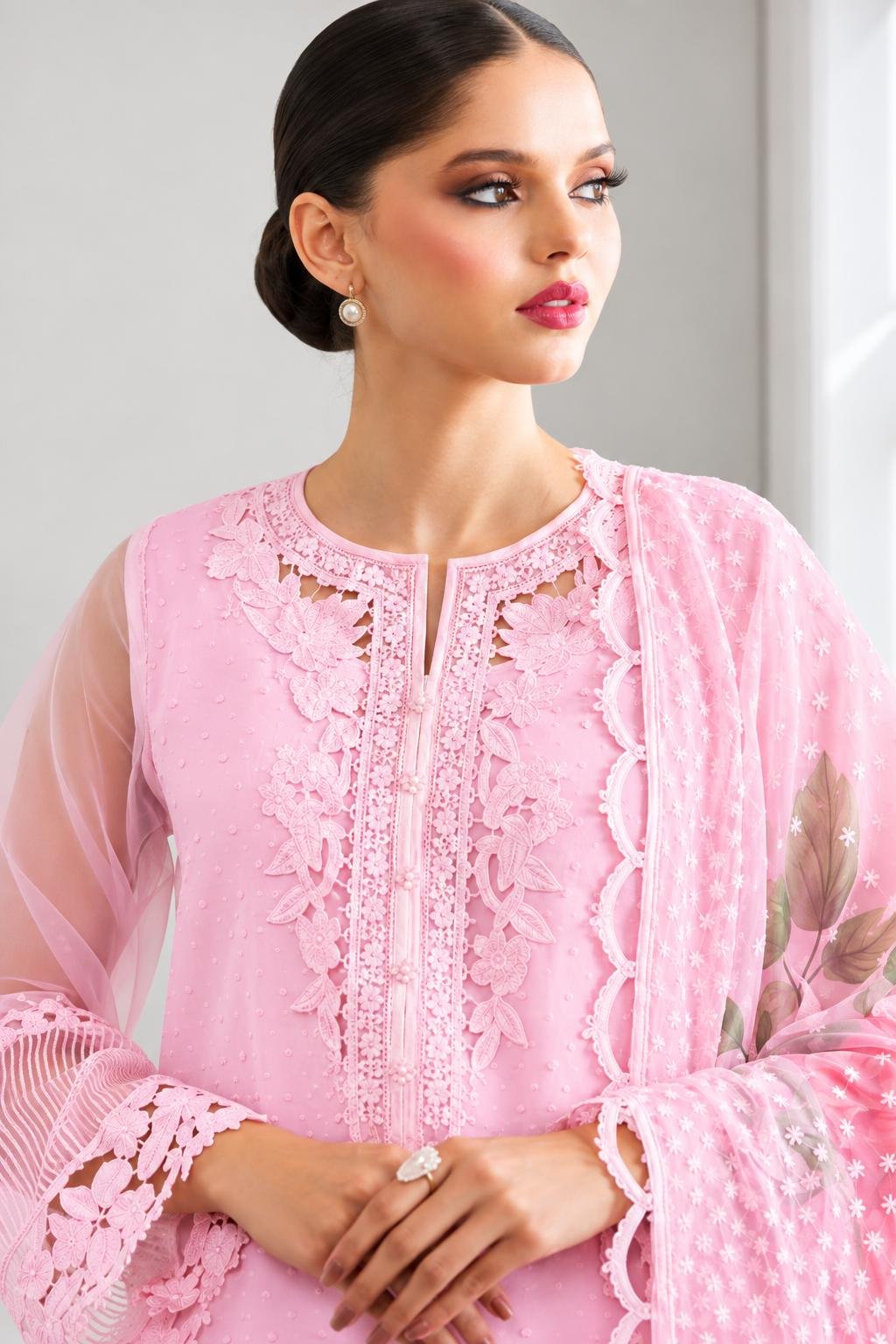 Baroque Premium Organza Embroidered 3PC Suit - Image 2