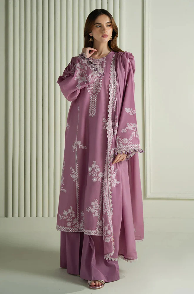 Cross Stitch Luxury Dhanak Embroidered 3-Piece Suit