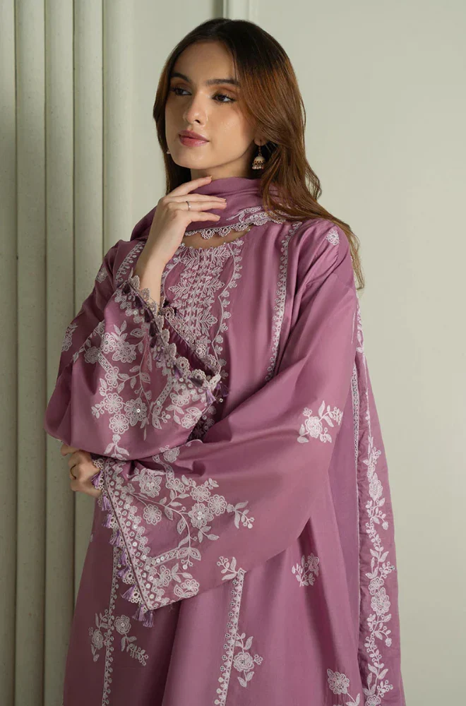 Cross Stitch Luxury Dhanak Embroidered 3-Piece Suit - Image 2