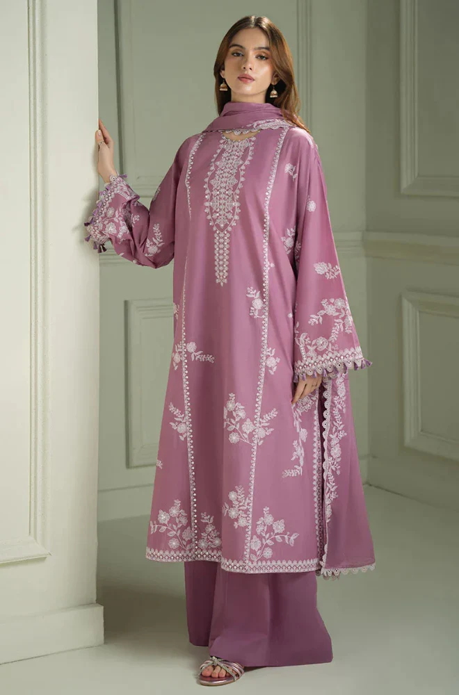 Cross Stitch Luxury Dhanak Embroidered 3-Piece Suit - Image 3