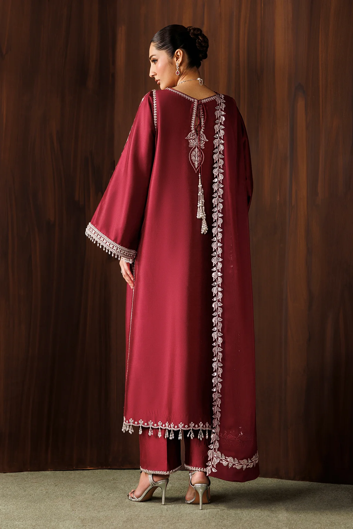 Luxury Chiffon Embroidered 3-Piece Suit with Malai Trouser - Image 5