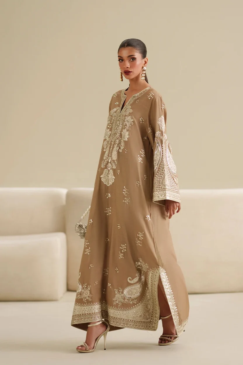 Luxury Shalmoz Silk Embroidered 2-Piece Suit - Image 5