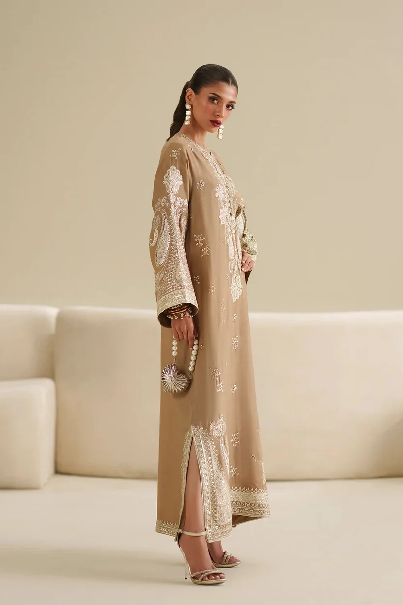 Luxury Shalmoz Silk Embroidered 2-Piece Suit - Image 4