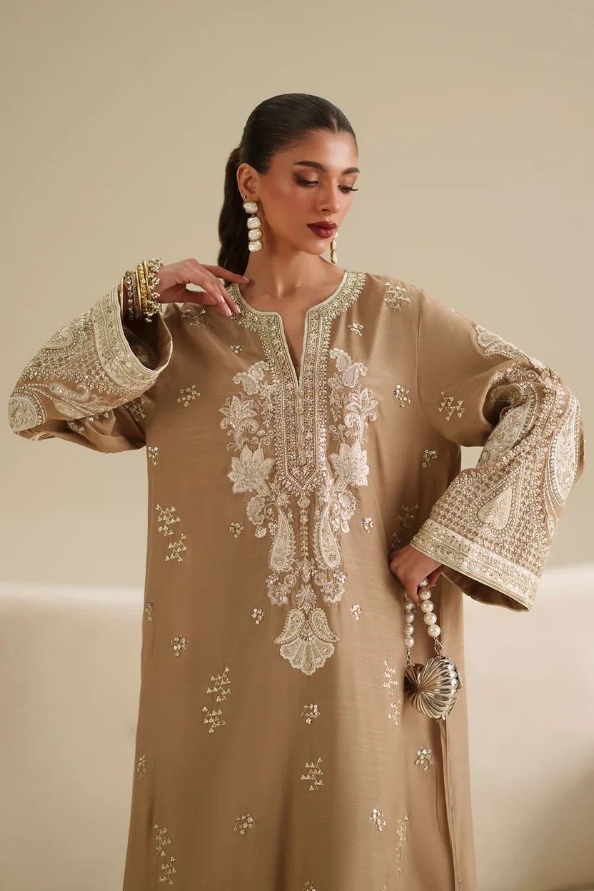 Luxury Shalmoz Silk Embroidered 2-Piece Suit - Image 2
