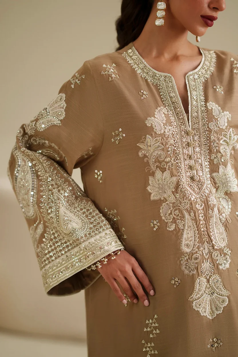 Luxury Shalmoz Silk Embroidered 2-Piece Suit - Image 6