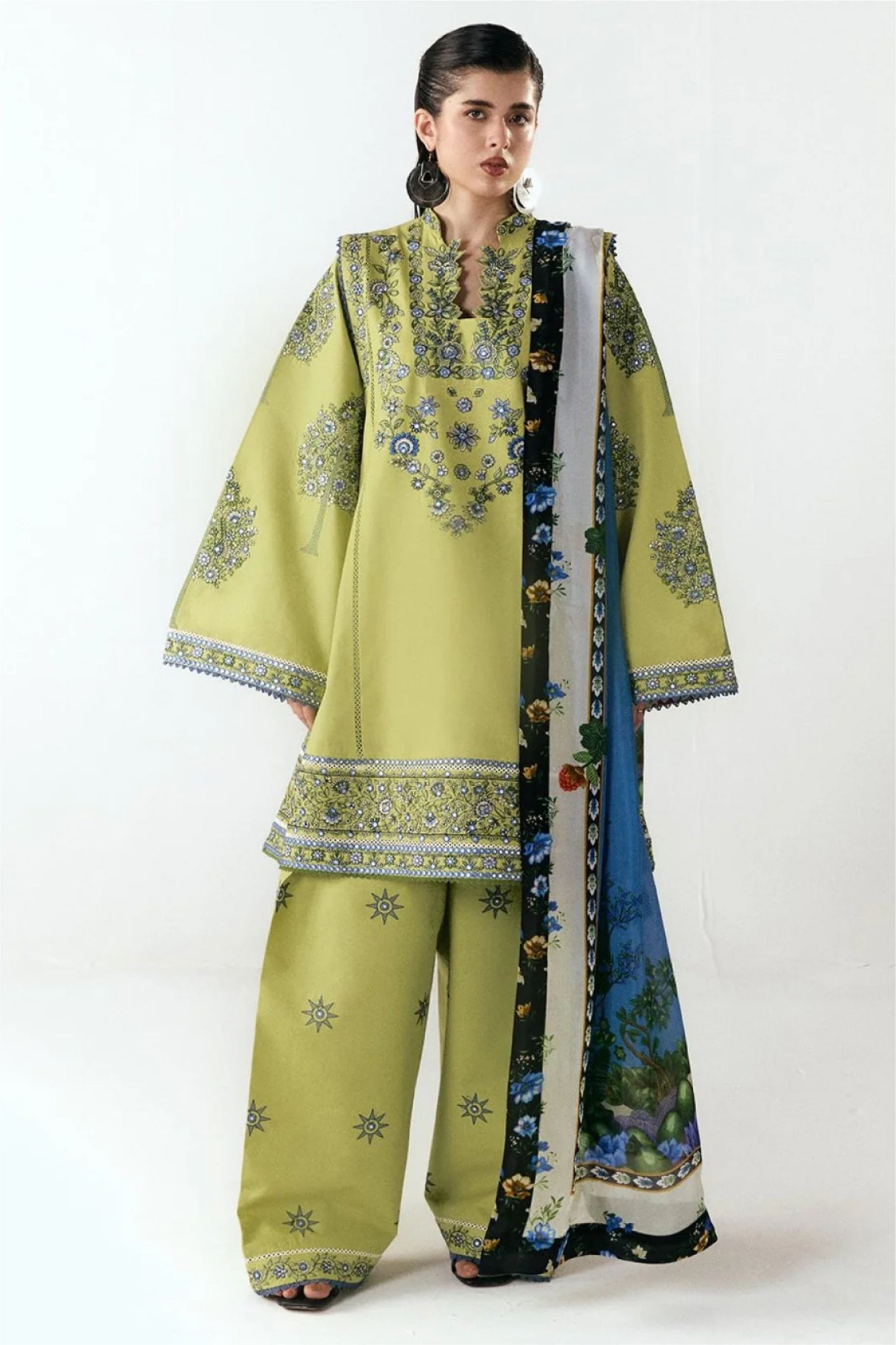 Maria B Digital Printed Silk 3PC Suit