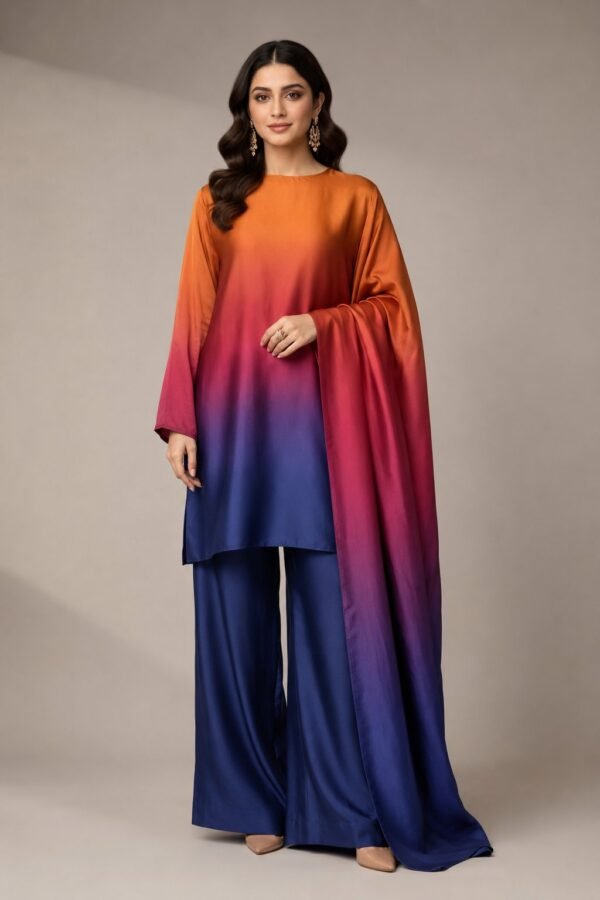 Maria B Silk Collection 2026 – Digital Printed Silk 3 Piece Unstitched Suit