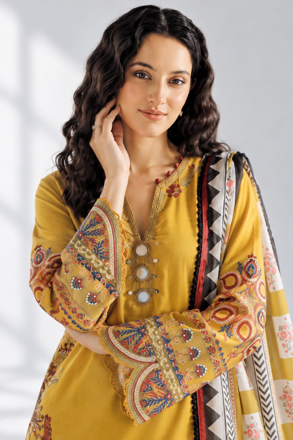 Premium Airjet Dhanak Embroidered 3PC Suit - Image 2