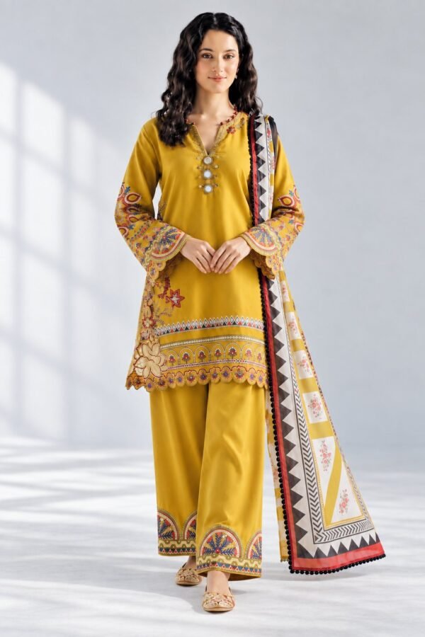 Premium Airjet Dhanak Embroidered 3PC Suit