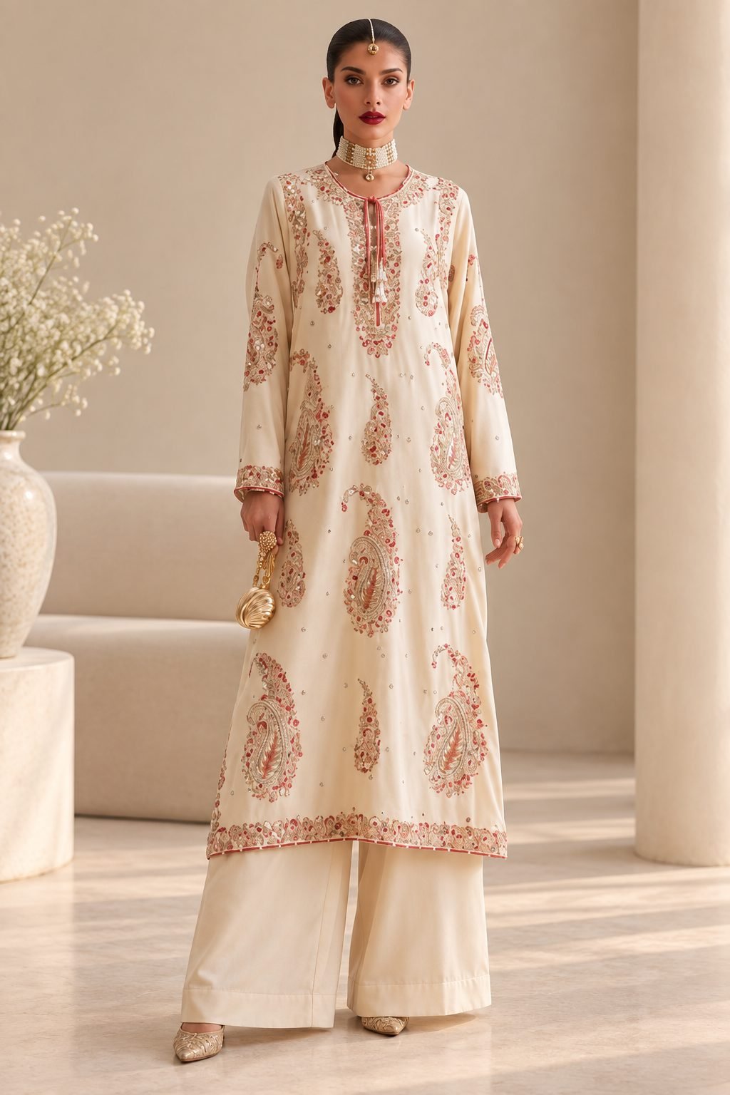 Premium Airjet Dhanak Embroidered Suit