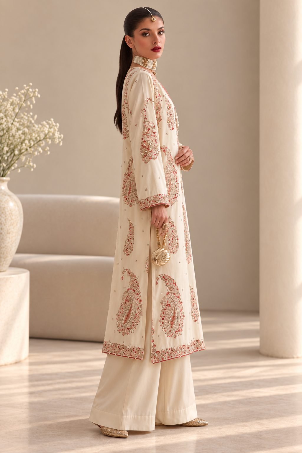 Premium Airjet Dhanak Embroidered Suit - Image 4