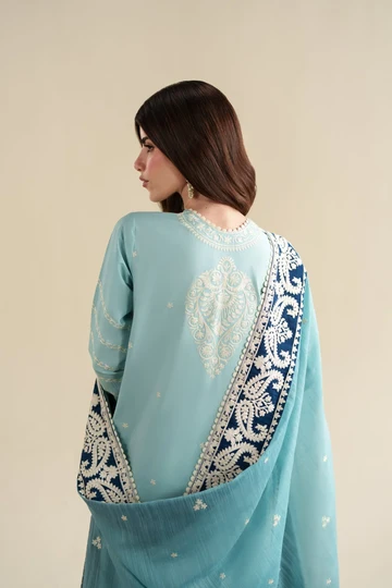 Zaib Premium Embroidered Dhanak 3-Piece Winter Suit - Image 6