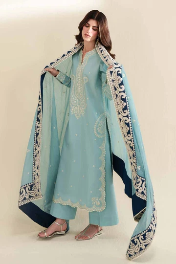 Zaib Premium Embroidered Dhanak 3-Piece Winter Suit