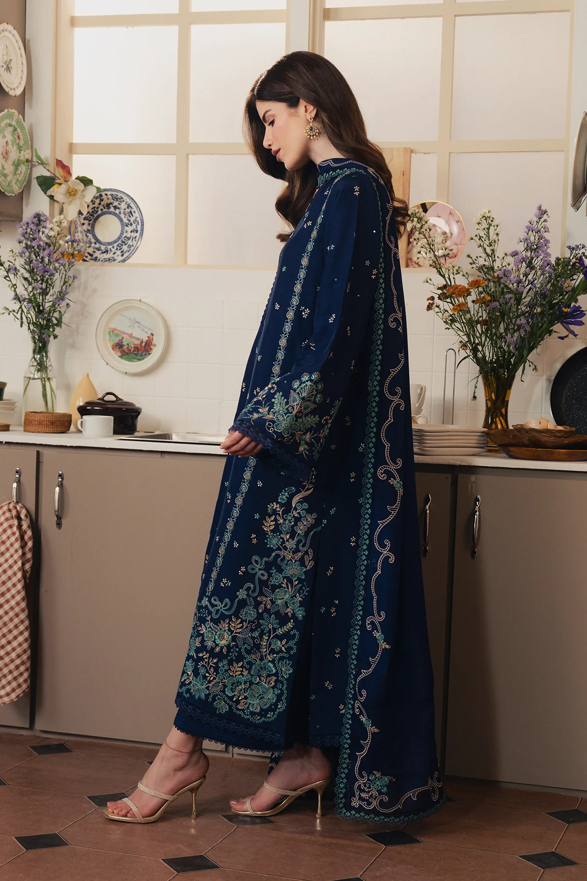 ZIVA Dhanak Winter Collection – Heavy Embroidered 3-Piece Suit - Image 3