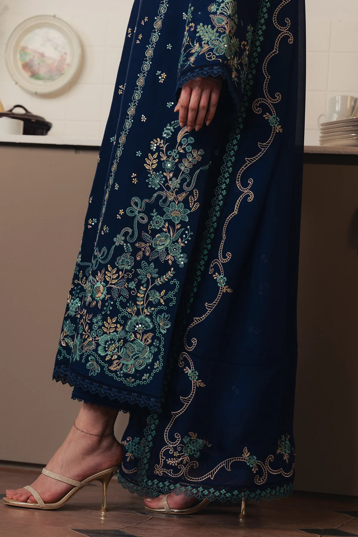 ZIVA Dhanak Winter Collection – Heavy Embroidered 3-Piece Suit - Image 4